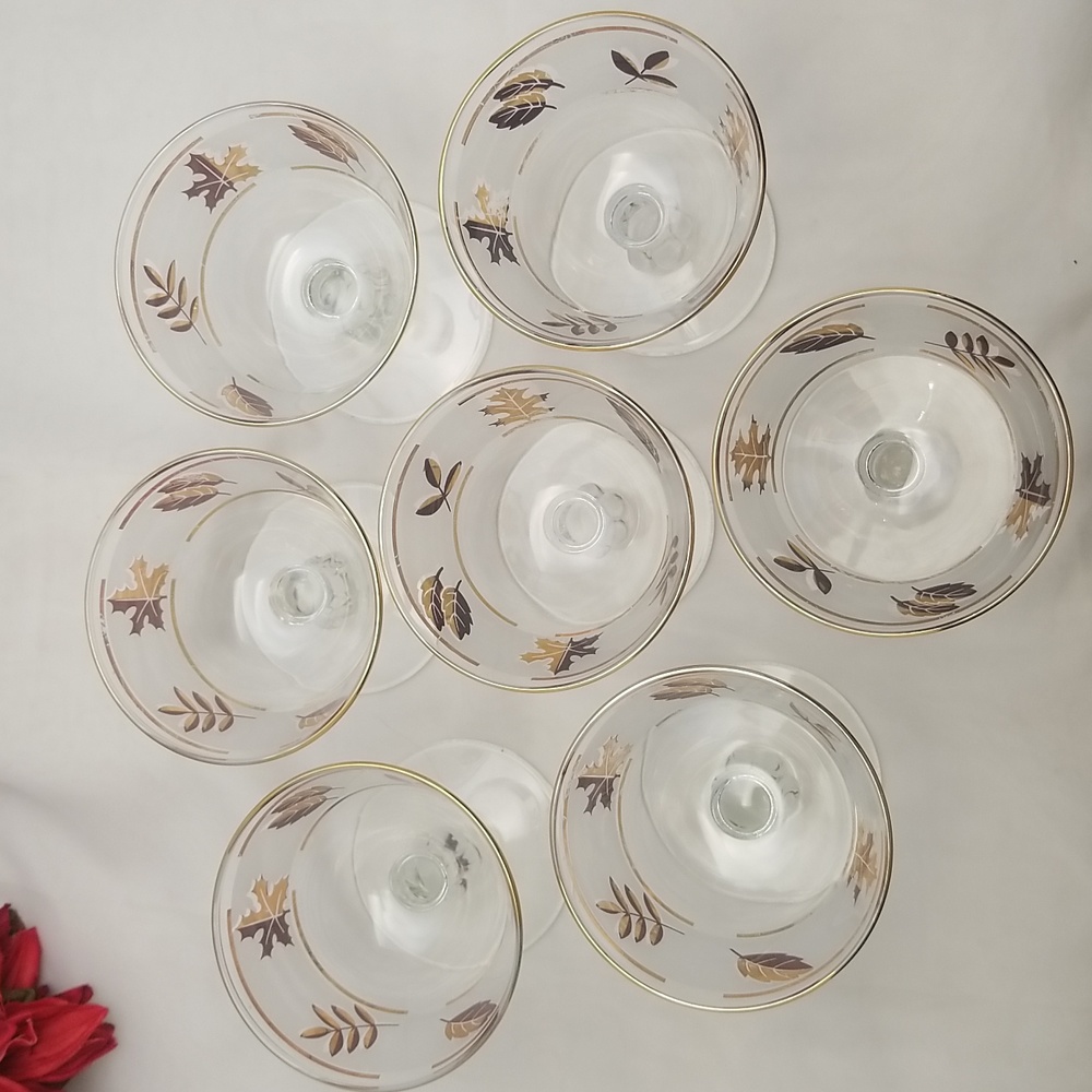 Libbey Golden Foliage Champagne High Sherbet Glasses - Picture 2 of 16